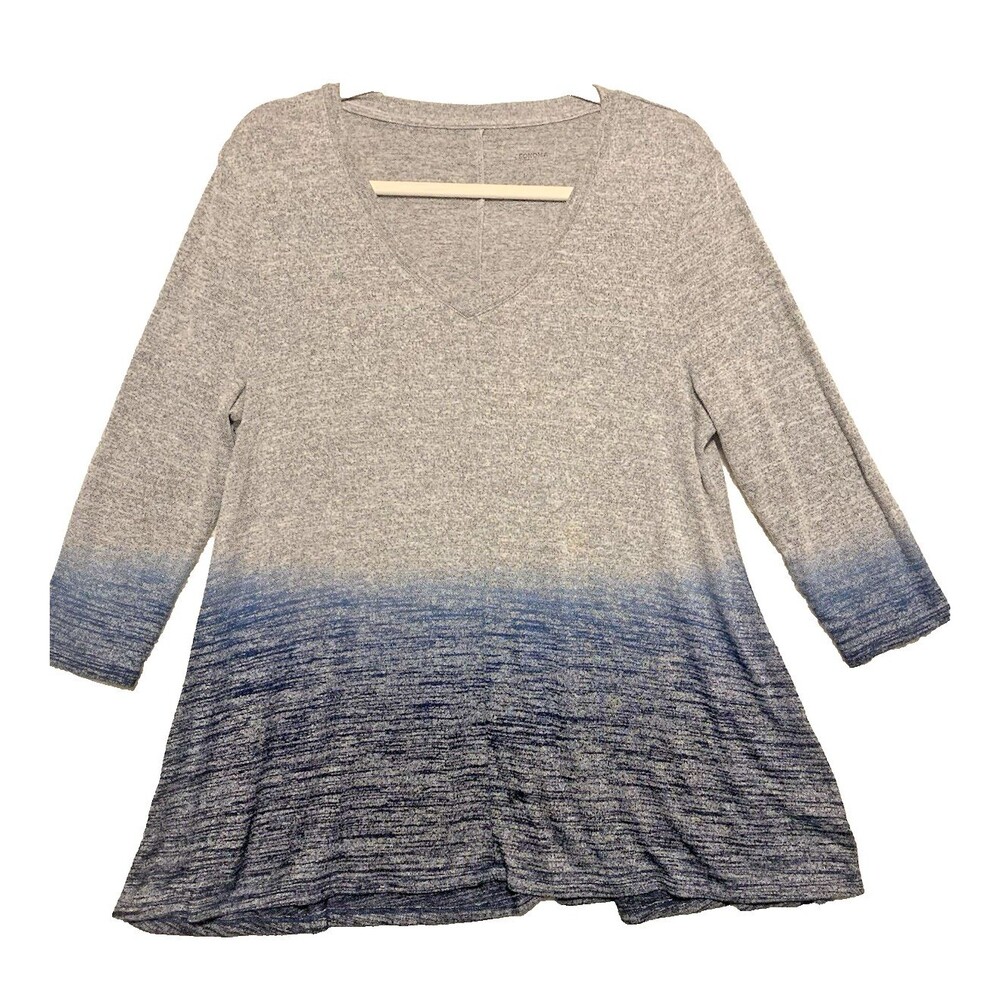 Sonoma Goods For Life Women’s Tunic Sweater Sz. Large Blue Ombre Stretch V-Neck